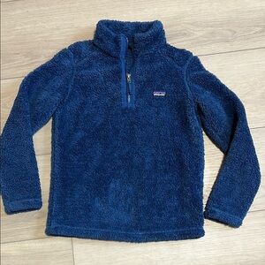 Patagonia Kids Blue Fleece Sherpa Pullover Jacket Size Medium (10)